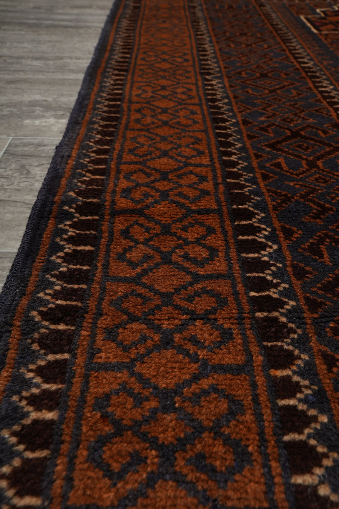 3.7 x 6.6 Hand-Knotted Afghan Herati Wool Rug #F-3241