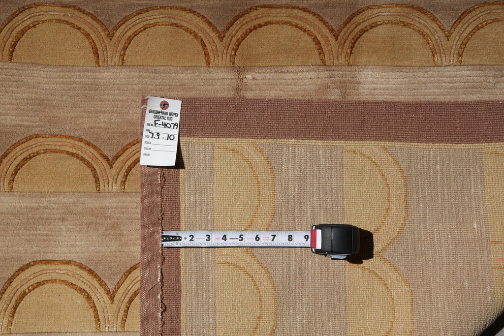 7.9 x 10 New Handmade Rug Wool and Silk Fine Weave Modern Carpet #F-4079