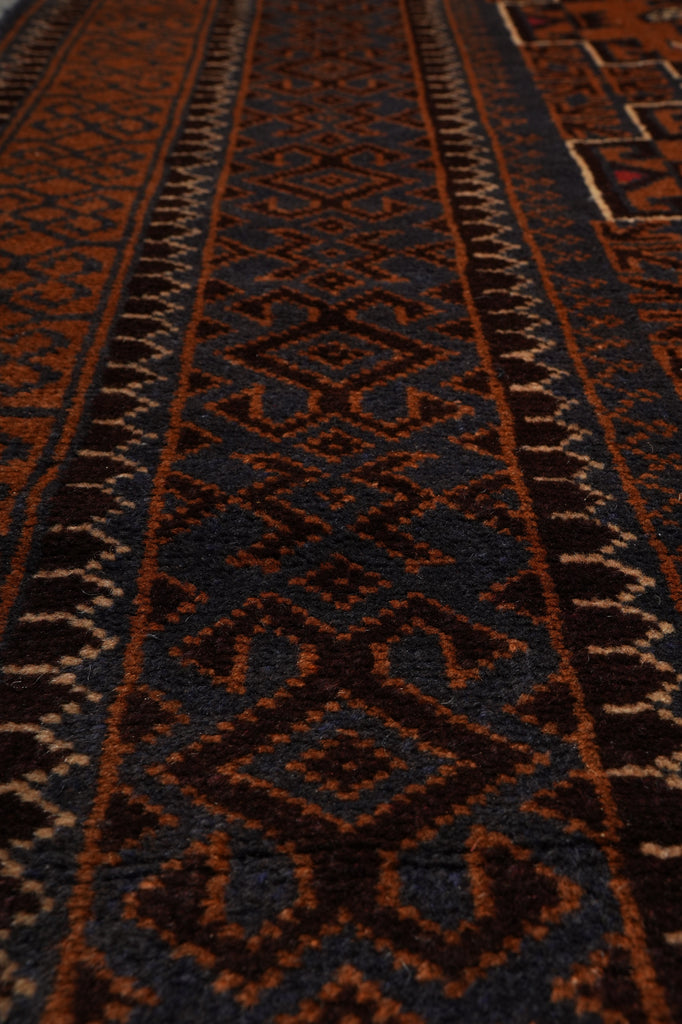 3.7 x 6.6 Hand-Knotted Afghan Herati Wool Rug #F-3241
