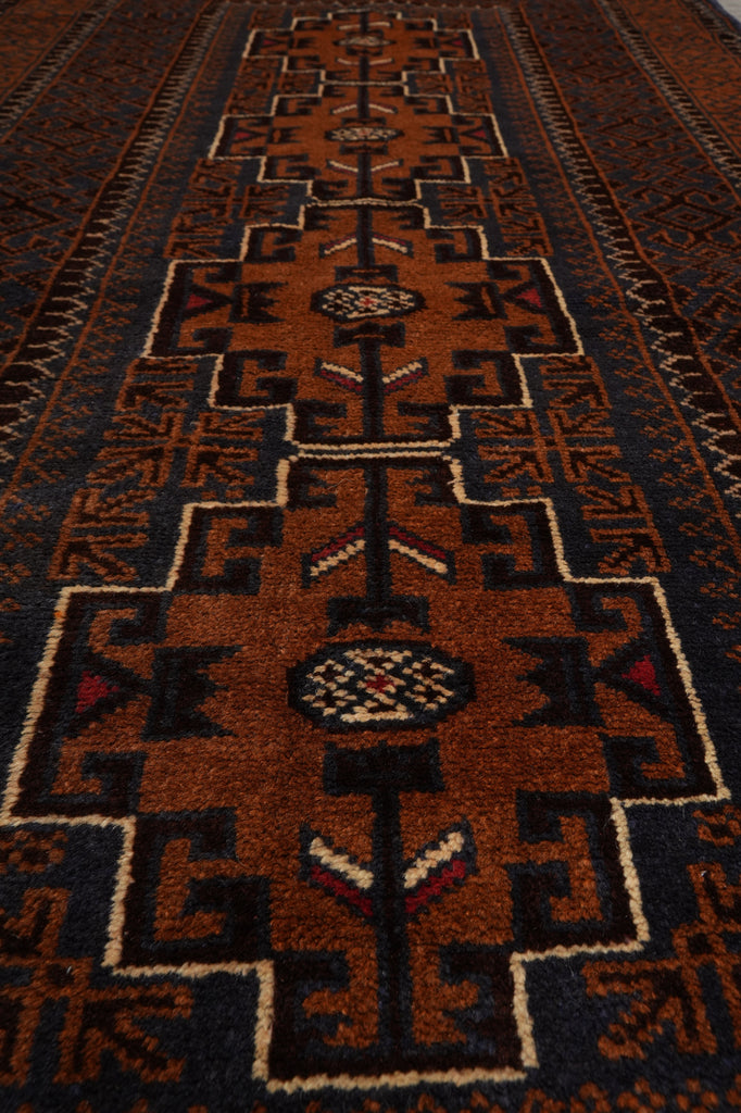 3.7 x 6.6 Hand-Knotted Afghan Herati Wool Rug #F-3241