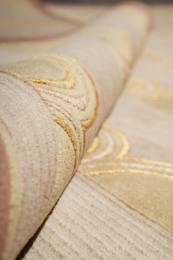 7.9 x 10 New Handmade Rug Wool and Silk Fine Weave Modern Carpet #F-4079