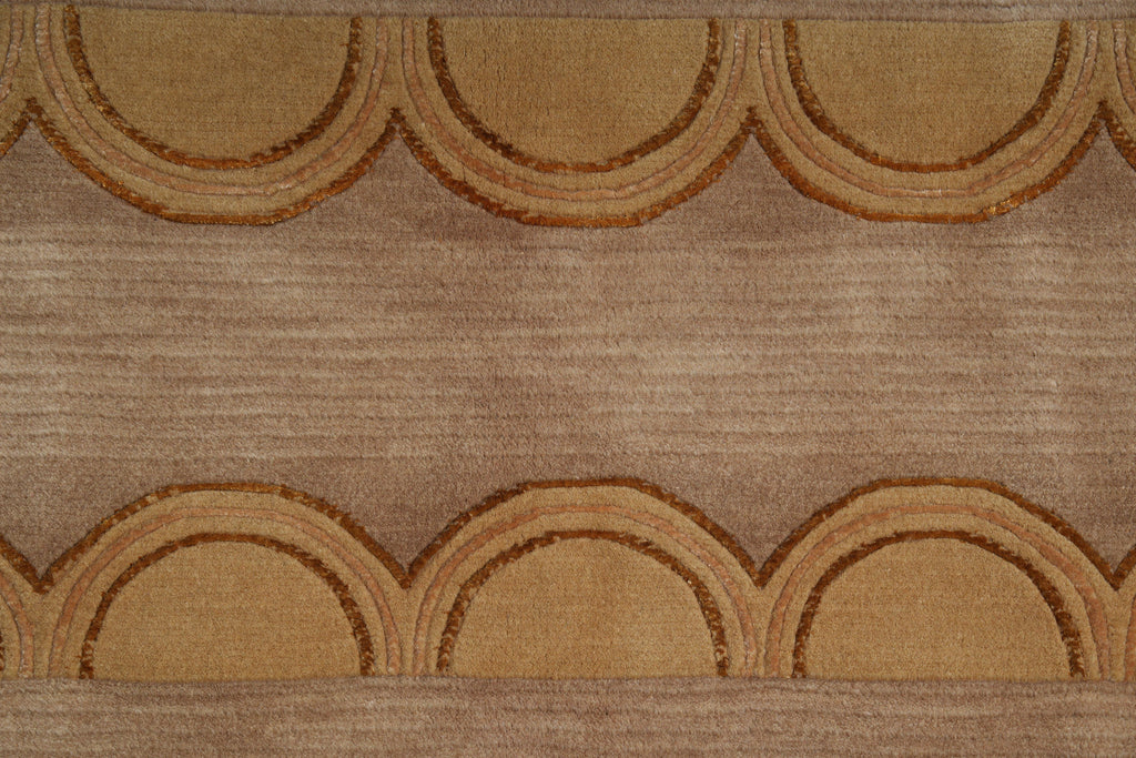 7.9 x 10 New Handmade Rug Wool and Silk Fine Weave Modern Carpet #F-4079