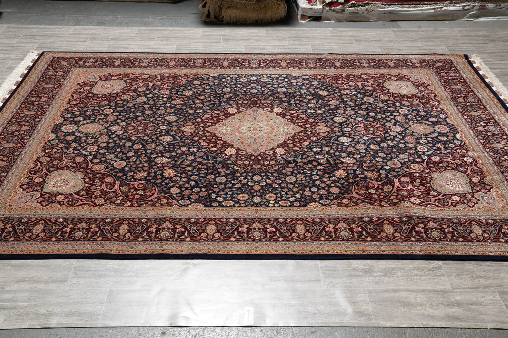 8.7 x 11.7 Super Fine Quality Wool and Silk Handmade Rug #PIX-14337