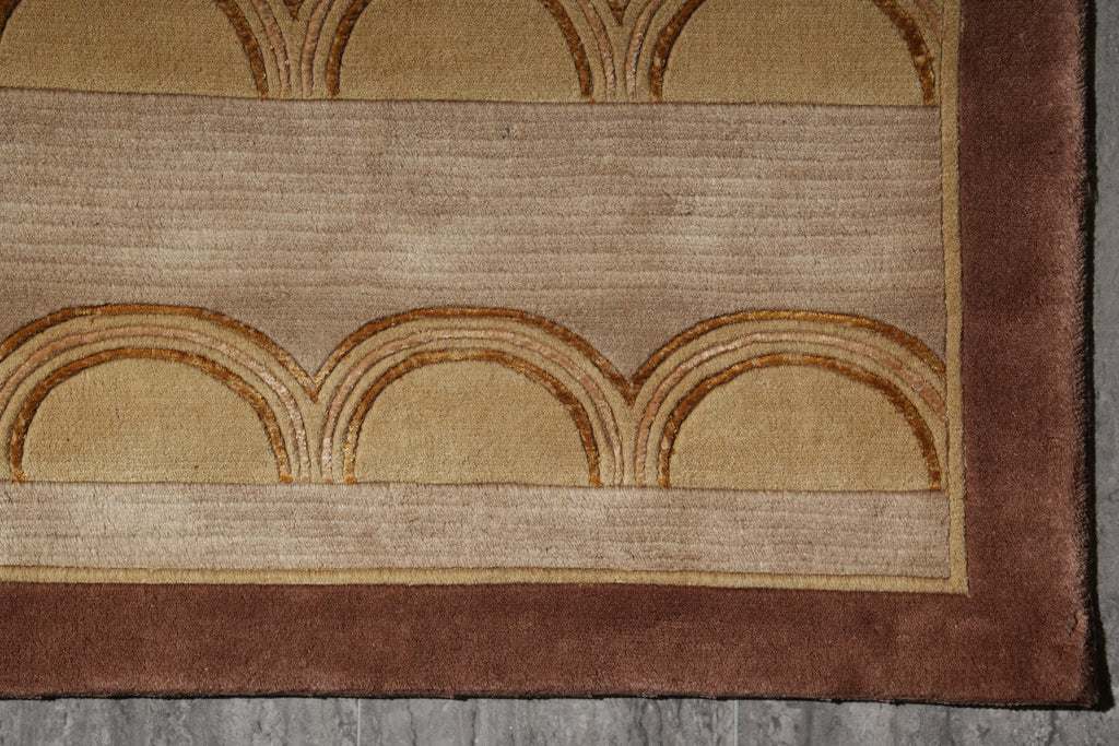 7.9 x 10 New Handmade Rug Wool and Silk Fine Weave Modern Carpet #F-4079