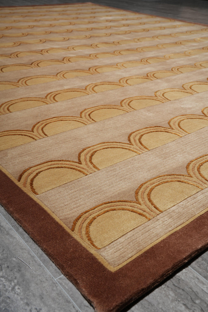 7.9 x 10 New Handmade Rug Wool and Silk Fine Weave Modern Carpet #F-4079