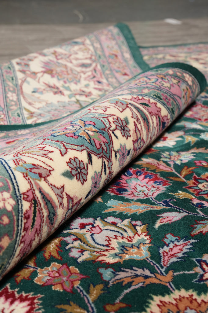 9.3 x 12 Emerald Green  Fine Handmade Pakistan Carpet #PIX-3161