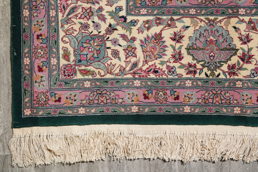 9.3 x 12 Emerald Green  Fine Handmade Pakistan Carpet #PIX-3161