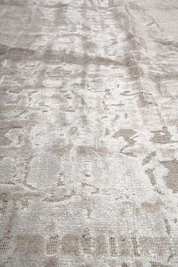 12 x 18 Plain Natural Beige Soft Silky Rug Contempory #F-3291