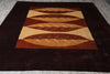 Load image into Gallery viewer, 8.0 x 10 Modern Handmade Wool Rug Black Burgundy #F-4080