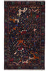 Load image into Gallery viewer, 3.9 x 7 Dark Animal Motif Village Tribal Rug #F-3240