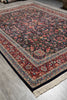 Load image into Gallery viewer, 9.1 x 12.6 Fine Handmade Rug Black Colorfull Floral #PIX-14343