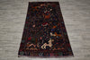 Load image into Gallery viewer, 3.9 x 7 Dark Animal Motif Village Tribal Rug #F-3240