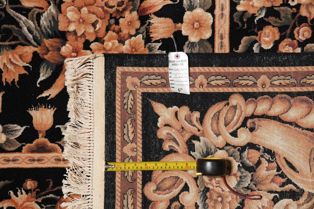 9 x 12 New Handmade Quality Rug Black French #PIX-15222