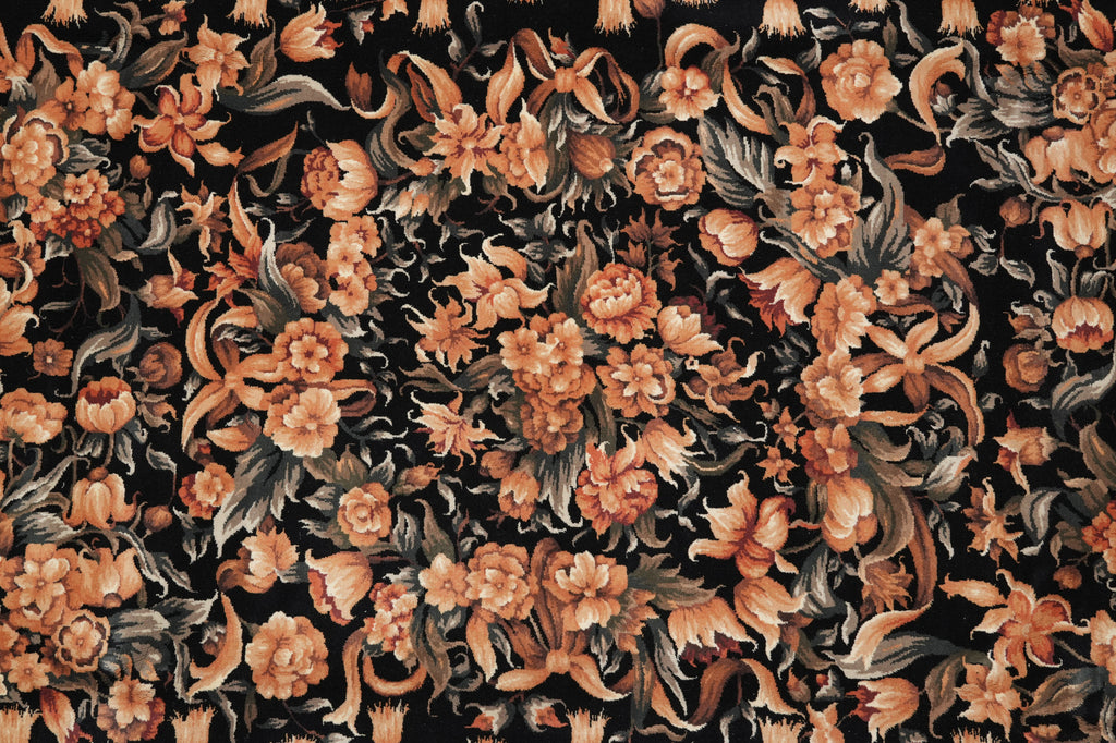 9 x 12 New Handmade Quality Rug Black French #PIX-15222