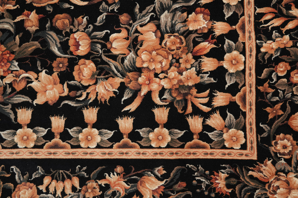 9 x 12 New Handmade Quality Rug Black French #PIX-15222