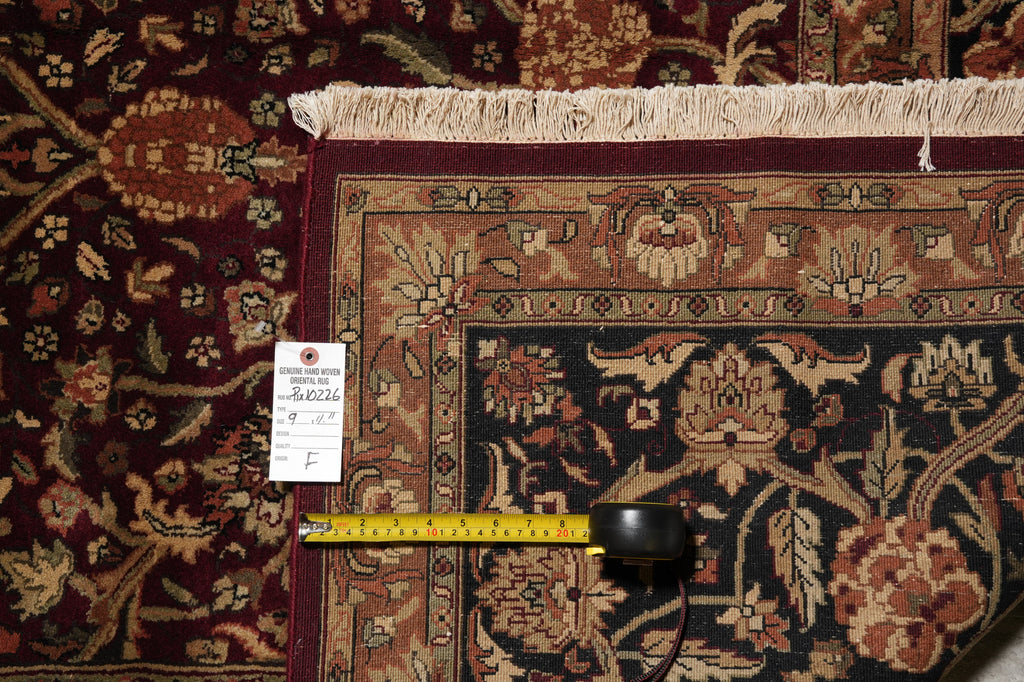 9 x 12 High Quality Wool Handmade Rug Burgundy #PIX-10226