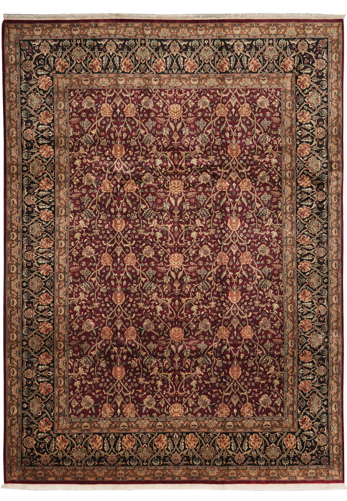 9 x 12 High Quality Wool Handmade Rug Burgundy #PIX-10226