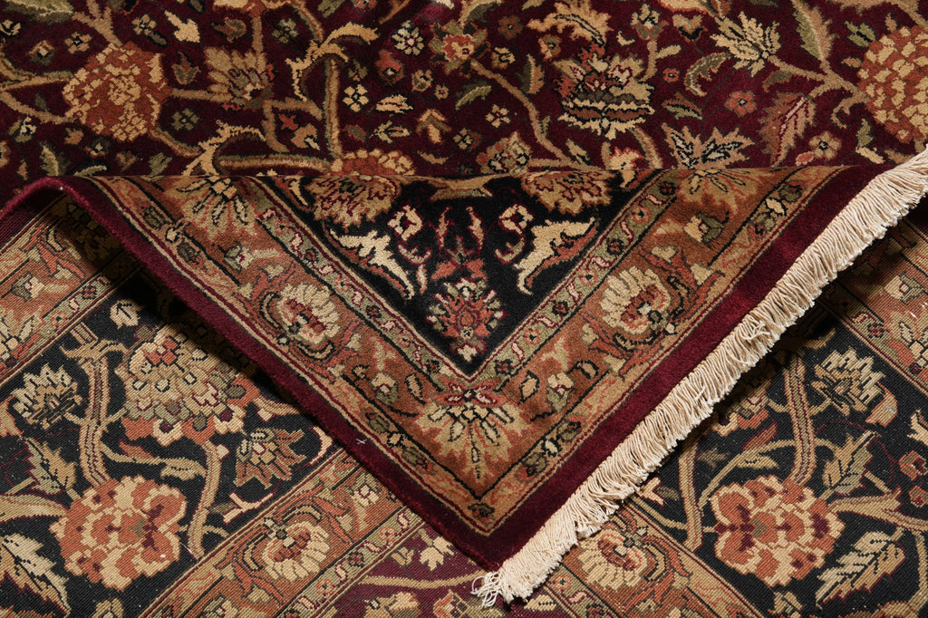 9 x 12 High Quality Wool Handmade Rug Burgundy #PIX-10226