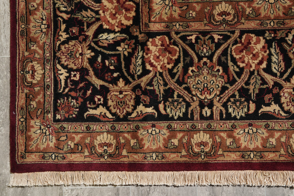 9 x 12 High Quality Wool Handmade Rug Burgundy #PIX-10226