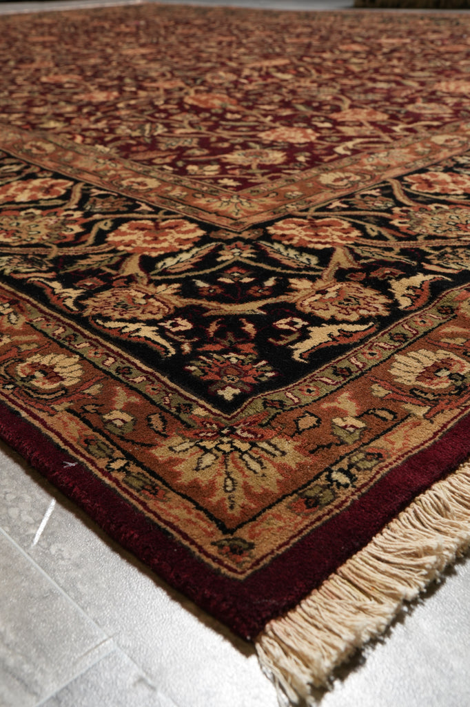 9 x 12 High Quality Wool Handmade Rug Burgundy #PIX-10226