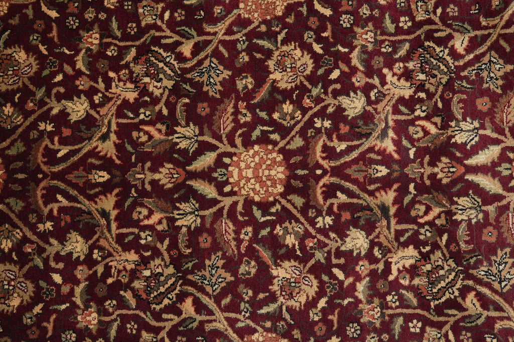 9 x 12 High Quality Wool Handmade Rug Burgundy #PIX-10226