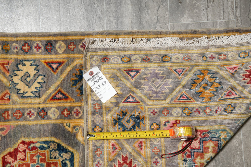 2.7 x 6.7' Feet Runner Kazak Gray Green #F-3264
