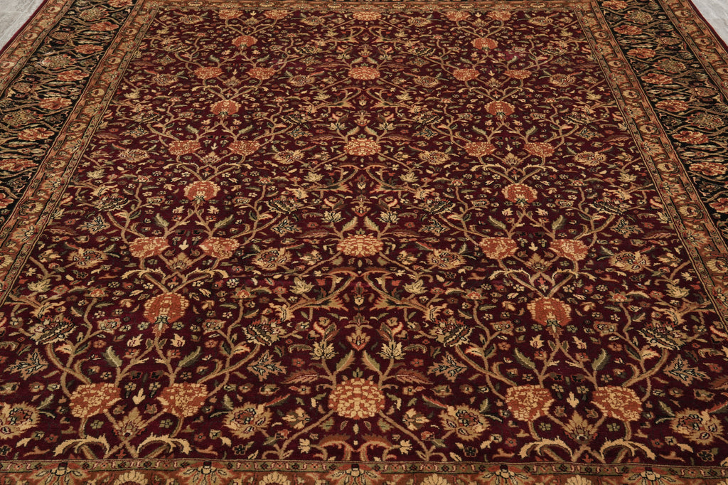 9 x 12 High Quality Wool Handmade Rug Burgundy #PIX-10226