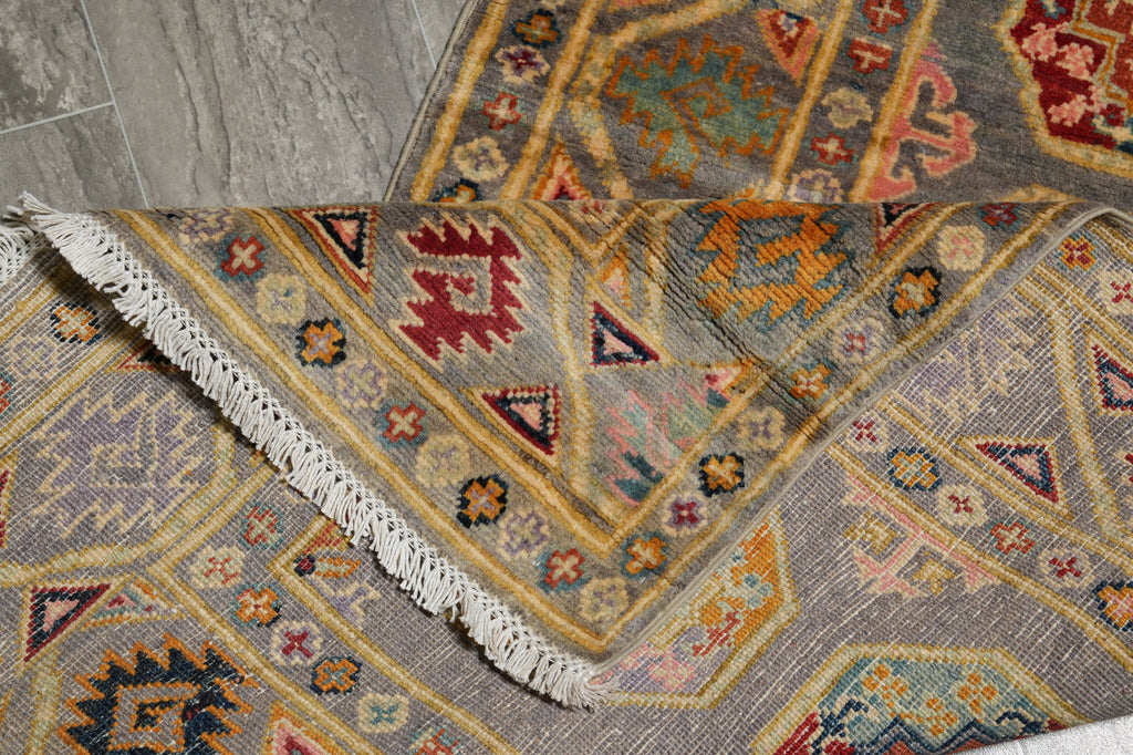2.7 x 6.7' Feet Runner Kazak Gray Green #F-3264