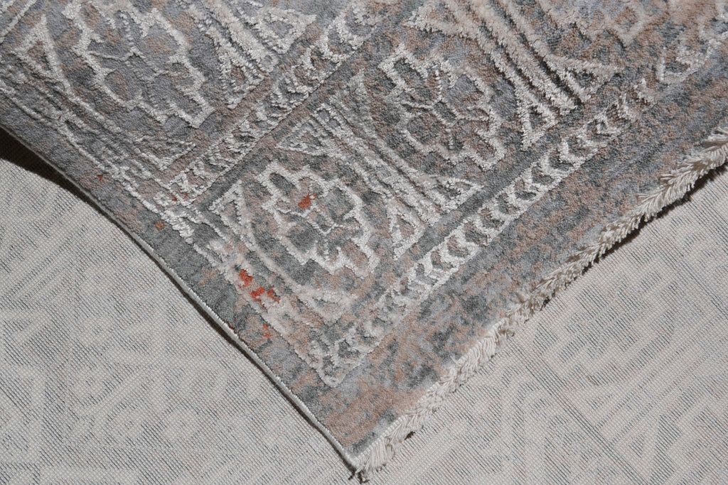 8.8 x 12 Gray New Handmade Contemporary Rug #F-4083