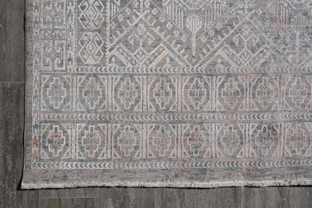 8.8 x 12 Gray New Handmade Contemporary Rug #F-4083