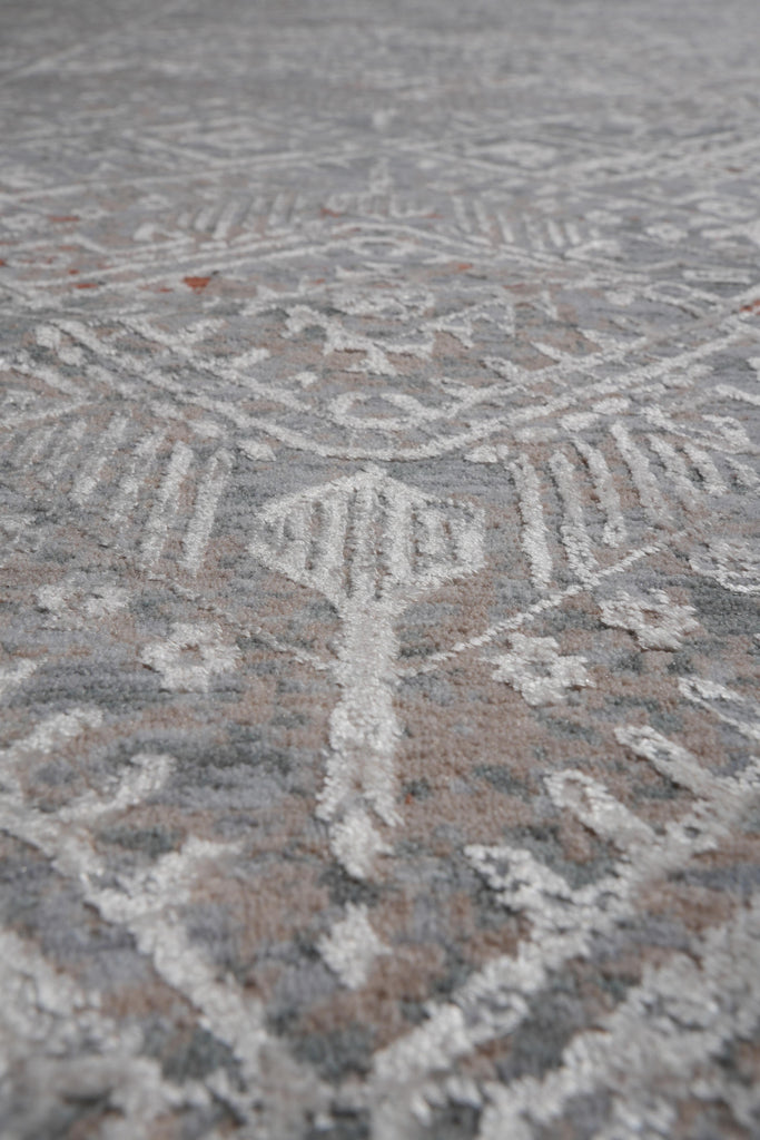 8.8 x 12 Gray New Handmade Contemporary Rug #F-4083