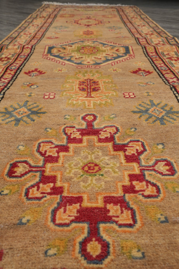 2.9 x 10 Feet Kazak Runner Warm Wool Handmade #F-3265