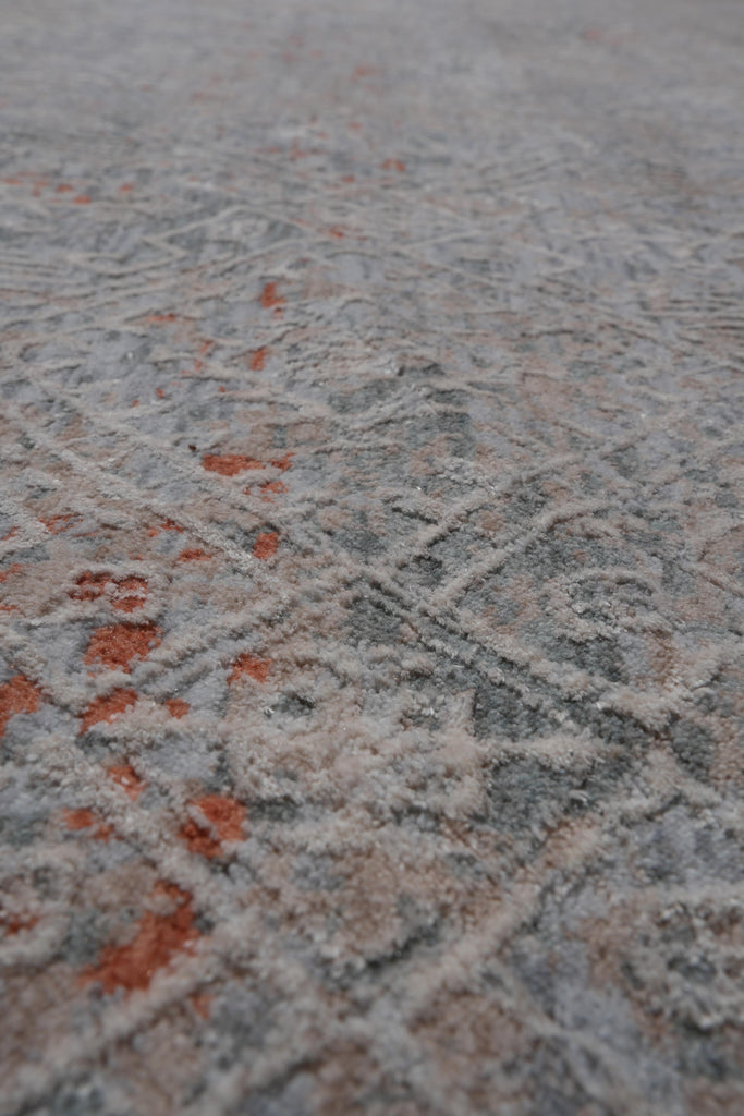 8.8 x 12 Gray New Handmade Contemporary Rug #F-4083