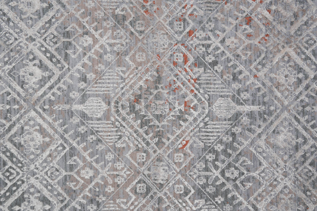 8.8 x 12 Gray New Handmade Contemporary Rug #F-4083