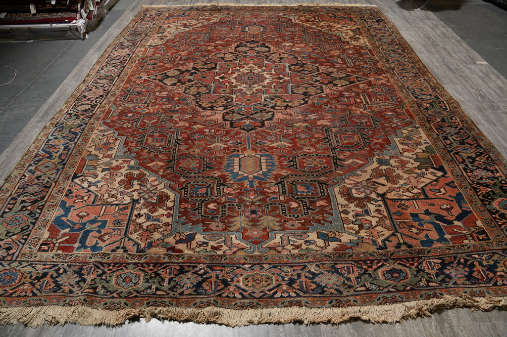 9.8 x 13 Hand-Knotted ANTIQUE Persian Ferahan Sarouk Rug #PIX-25747