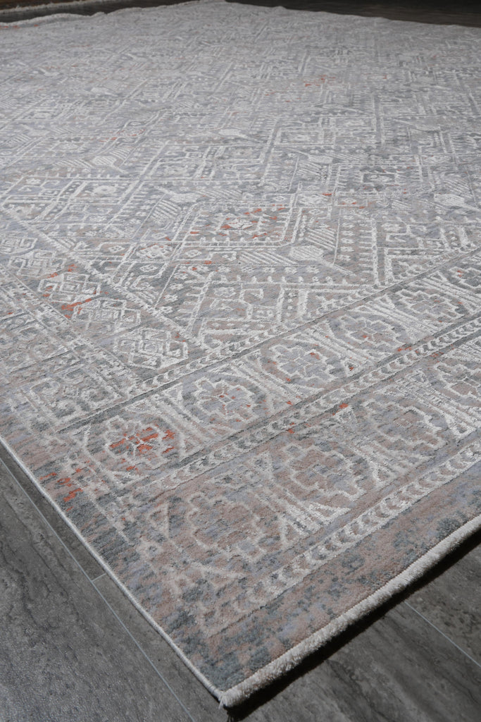 8.8 x 12 Gray New Handmade Contemporary Rug #F-4083