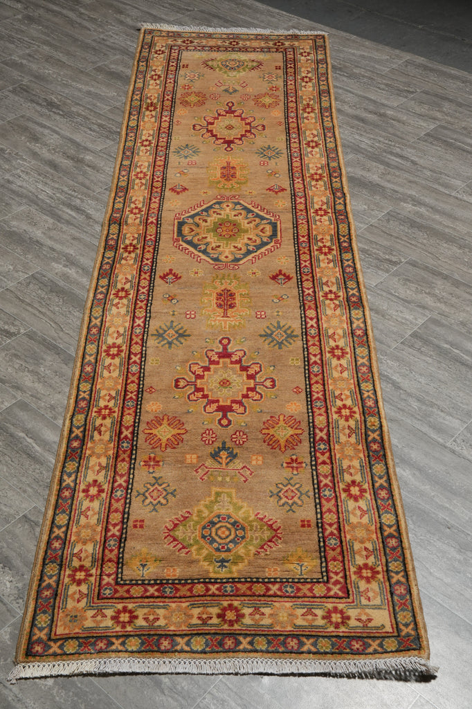 2.9 x 10 Feet Kazak Runner Warm Wool Handmade #F-3265