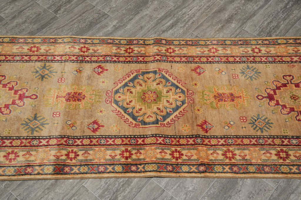 2.9 x 10 Feet Kazak Runner Warm Wool Handmade #F-3265