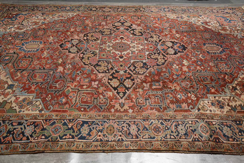 9.8 x 13 Hand-Knotted ANTIQUE Persian Ferahan Sarouk Rug #PIX-25747