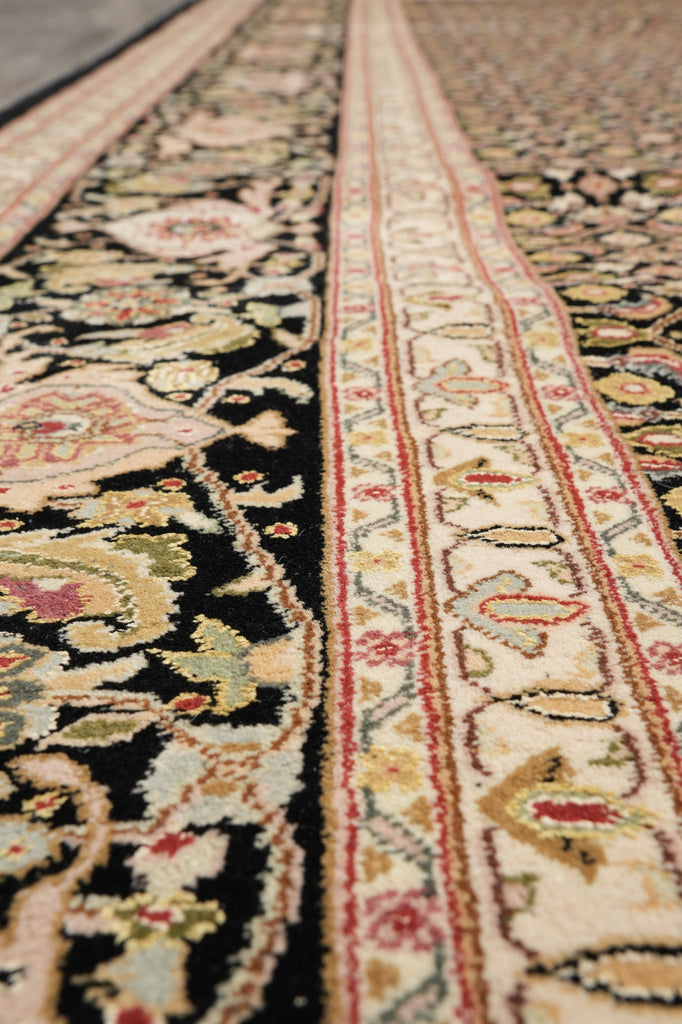 9.1 x 12 Fine Quality Wool and Silk Tabriz Mahi Herati Handmade Carpet #PIX-8352