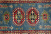 Load image into Gallery viewer, 2.2 x 6. 7 Feet Short Kazak Runner Afghanistan Wool Turquoises Blue #F-3272