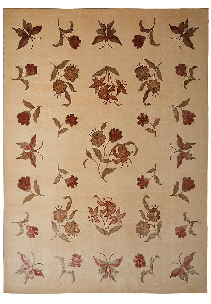 8.0 x 10 Fine Weave Handmade Wool and Silk Rug Transitional Modern #F-4085