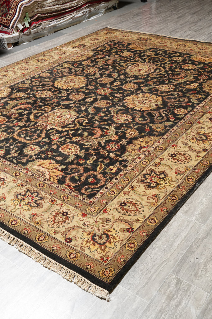 9 x 12 Jaipur Handmade Rug Black Gold #PIX-5503