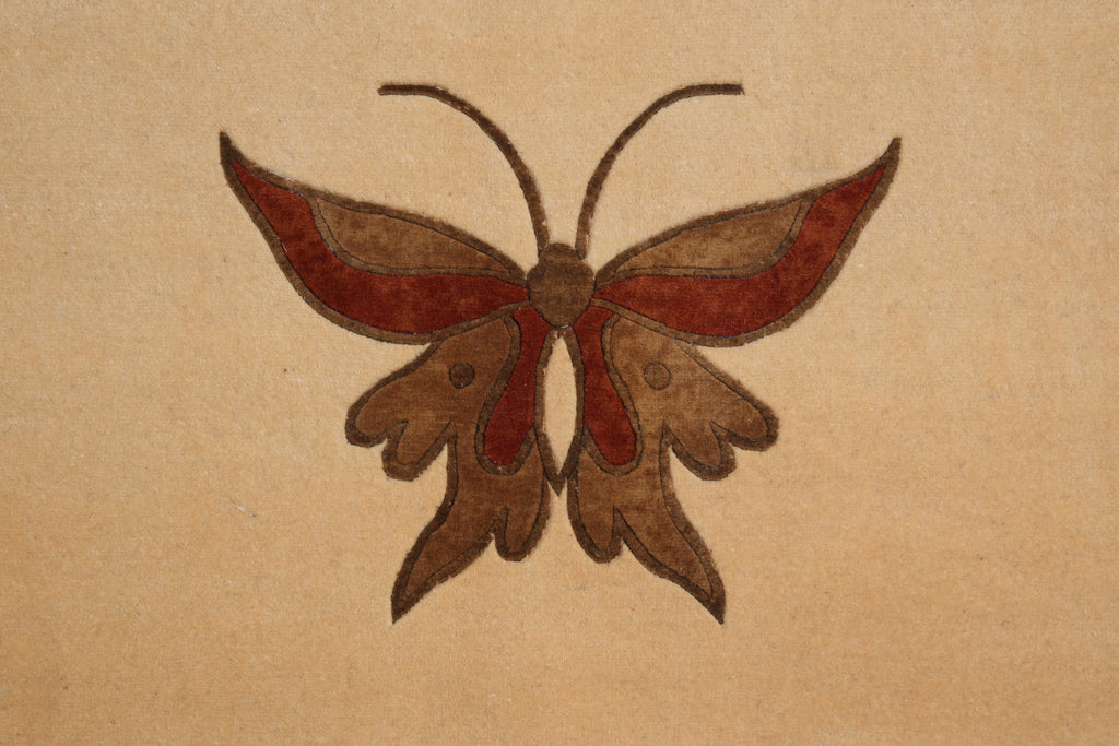 8.0 x 10 Fine Weave Handmade Wool and Silk Rug Transitional Modern #F-4085