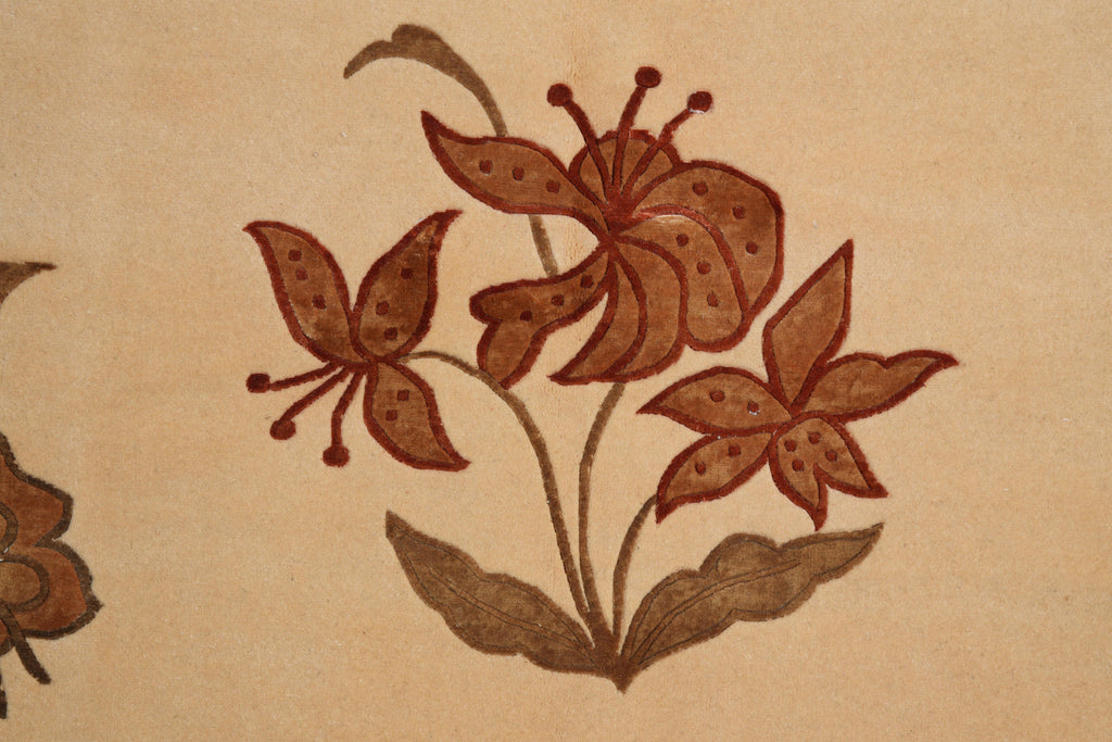 8.0 x 10 Fine Weave Handmade Wool and Silk Rug Transitional Modern #F-4085