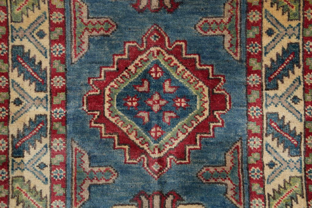2 x 6 Feet Short Runner Blue Wool Kazak #F-3266