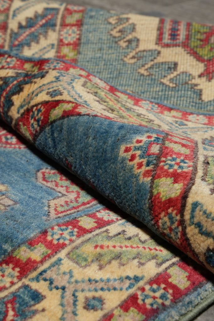 2 x 6 Feet Short Runner Blue Wool Kazak #F-3266