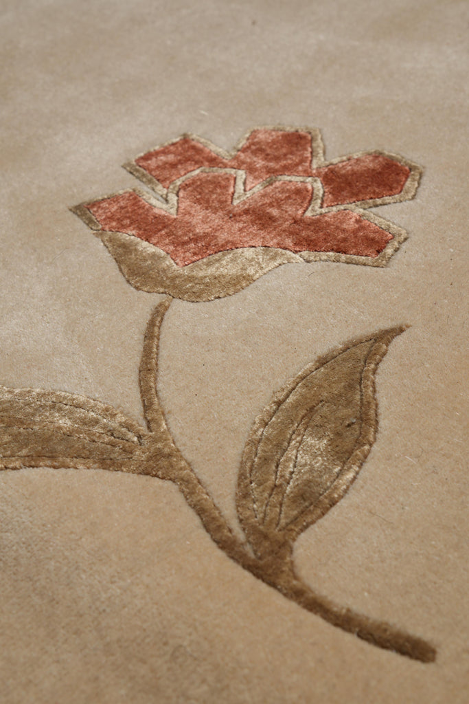 8.0 x 10 Fine Weave Handmade Wool and Silk Rug Transitional Modern #F-4085