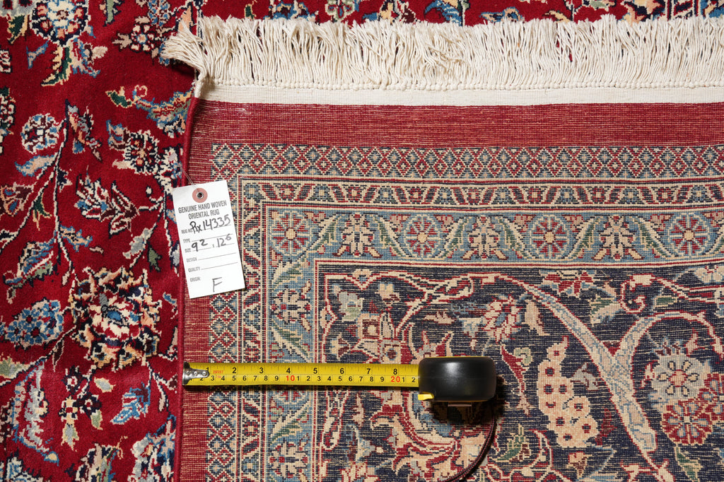 9.2 x 12.6 Fine Quality Wool and Silk Rug Fine Weave 200 Kpsi  Red Black #PIX-14335