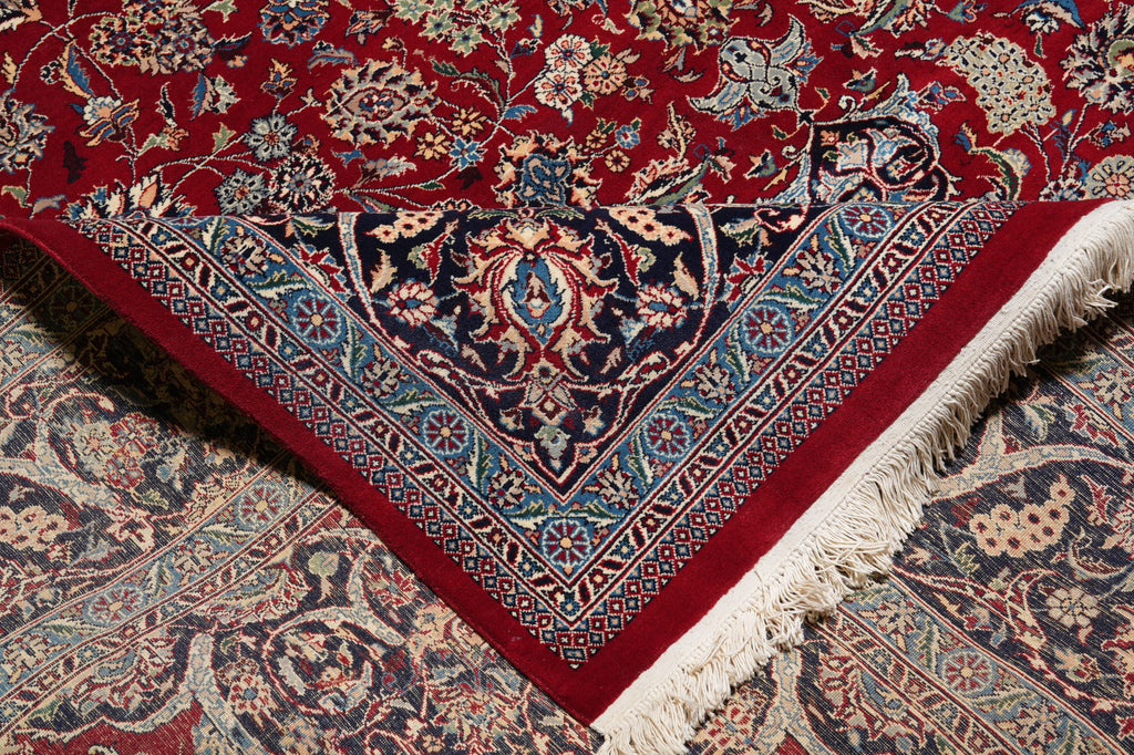 9.2 x 12.6 Fine Quality Wool and Silk Rug Fine Weave 200 Kpsi  Red Black #PIX-14335
